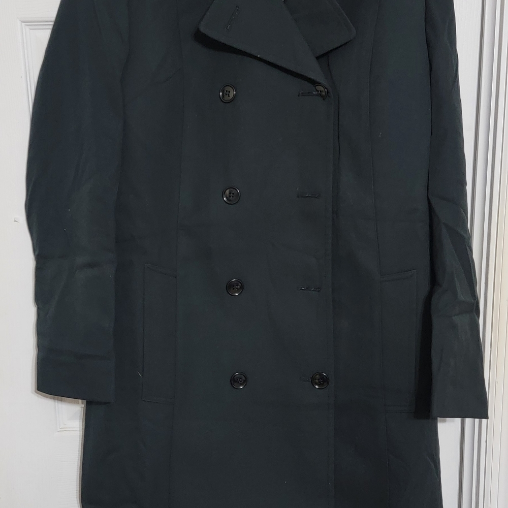 Brand New Double Breasted Women's Dark Green Trench Coat Size 14 Tall
